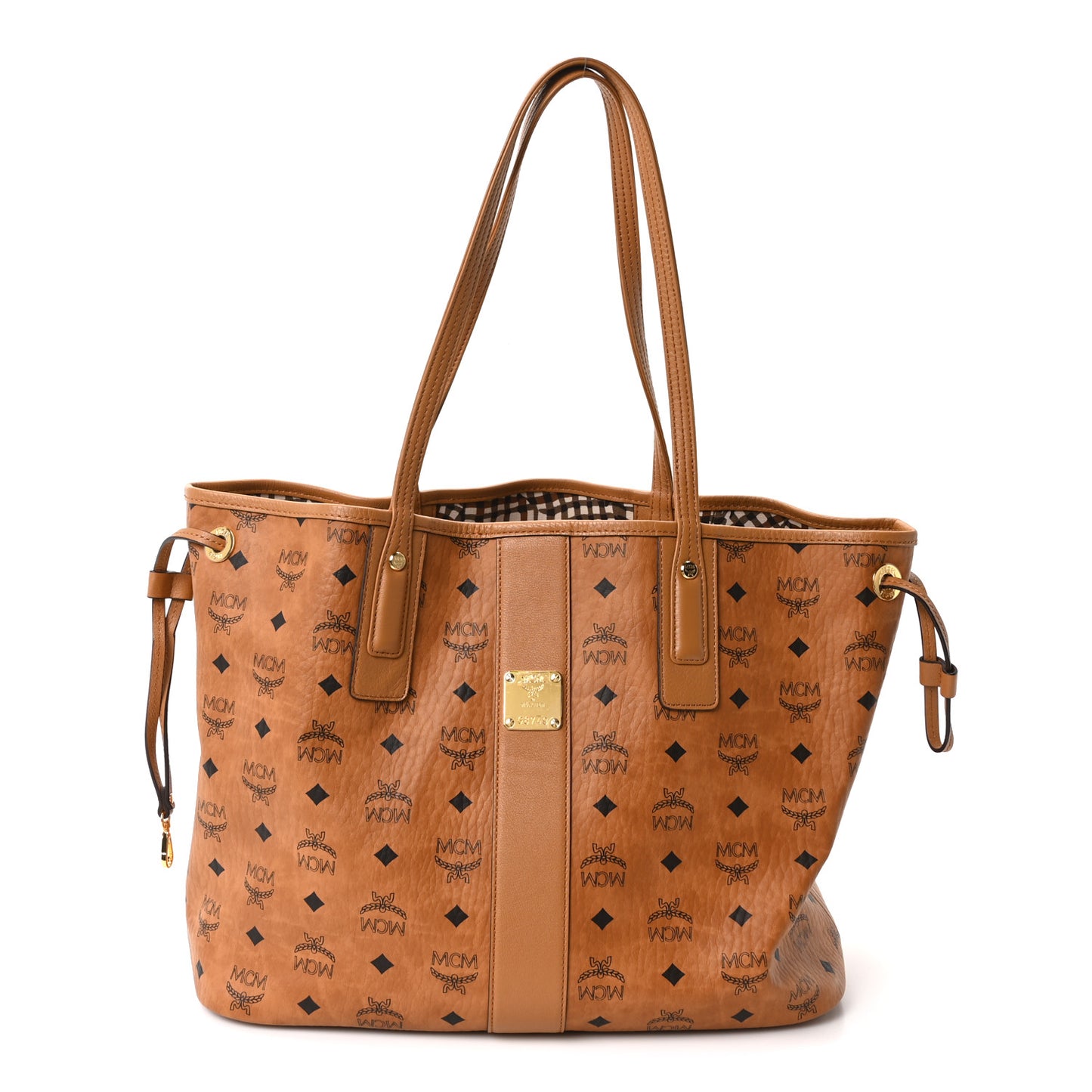 Visetos Medium Liz Reversible Shopper Tote Cognac