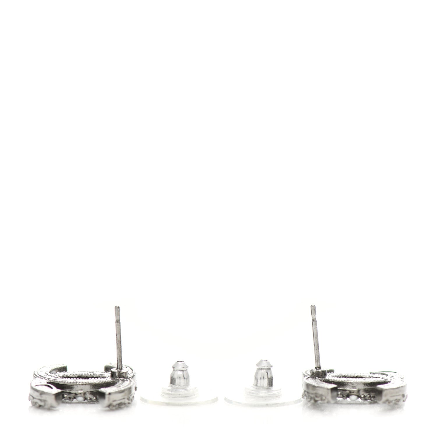 Chanel Ruthenium Crystal Pearl Caviar Earrings 3 of 4