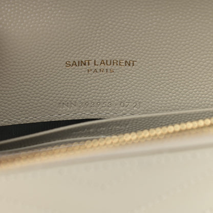 Saint Laurent Grain De Poudre Matelasse Chevron Monogram Envelope Chain Crema Soft 7 of 9