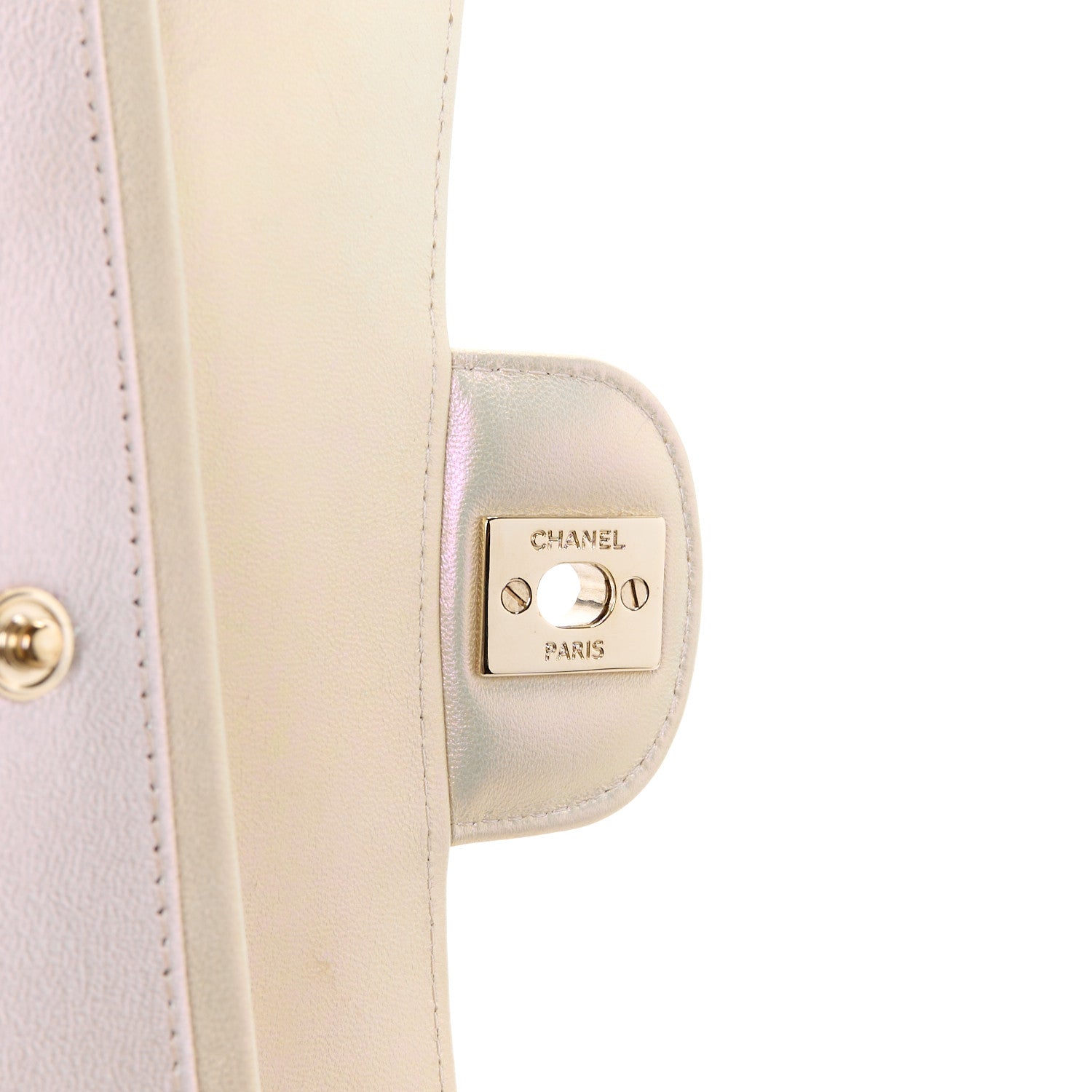 Chanel Iridescent Lambskin Quilted Medium Double Flap Ivory 7 of 11