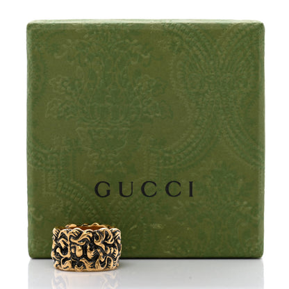 Gucci Metal Lion Mane Ring L Aged Gold 6 of 6