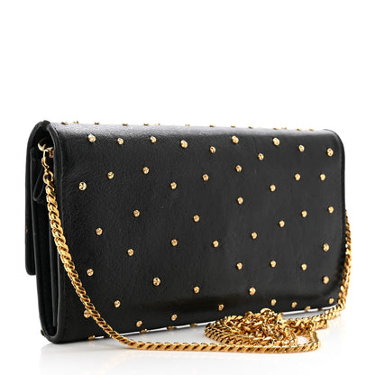 Alexander McQueen Calfskin Studded Skull Wallet on Chain Black 3 of 12