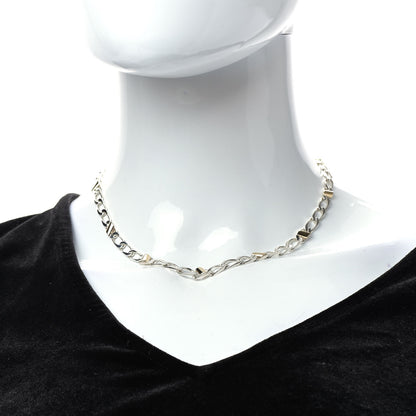 Tiffany Sterling Silver 18K Yellow Gold Curb Link Chain Necklace 2 of 6