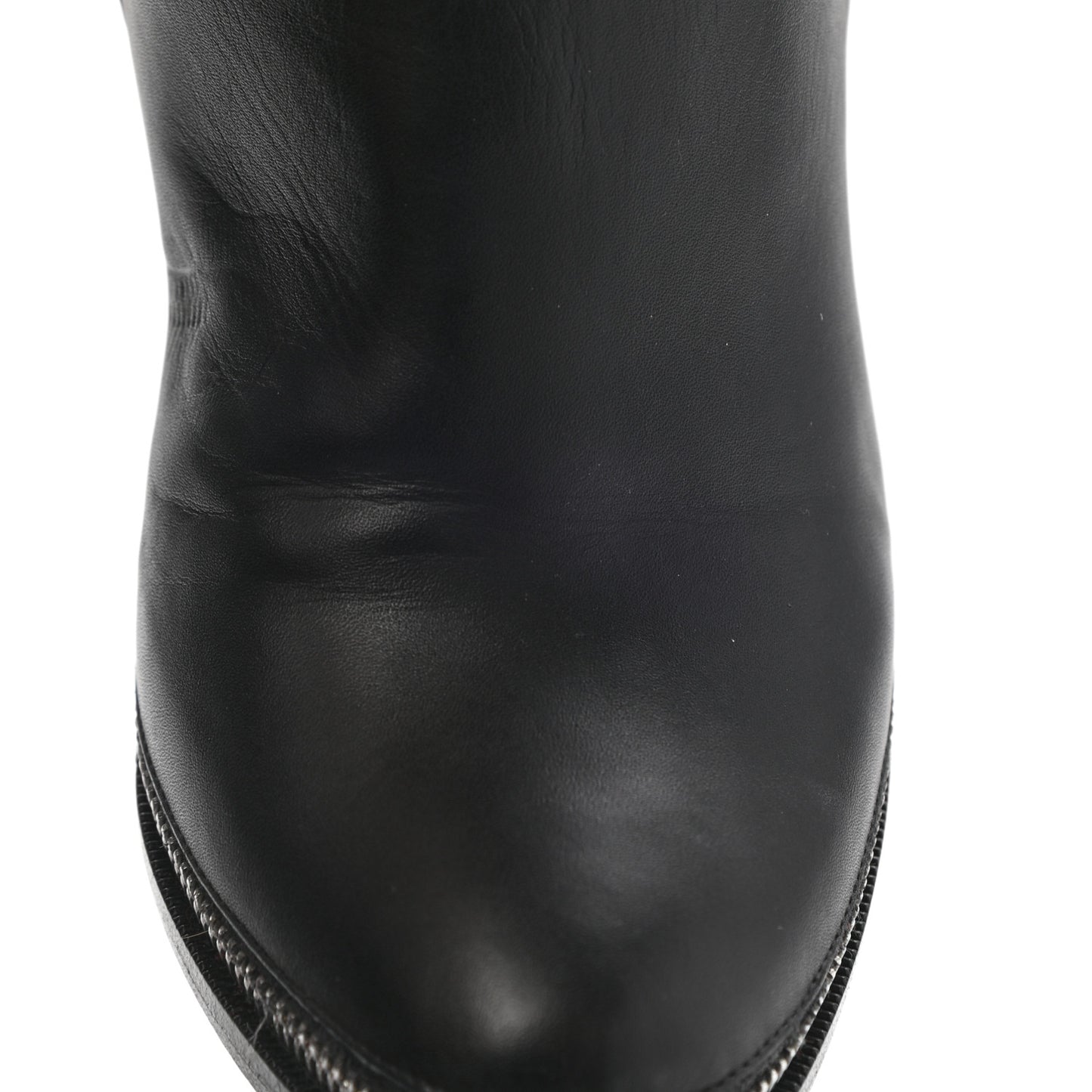 Calfskin Telezip 85 Ankle Bootie 39.5 Black