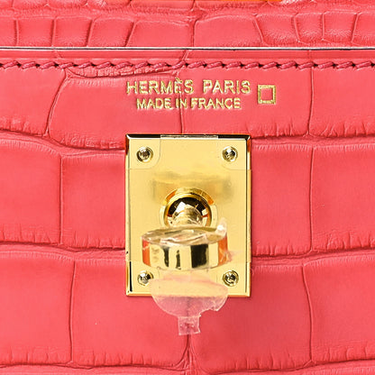 Hermes Matte Alligator Kelly Danse II Belt Bag Bougainvillea 8 of 13