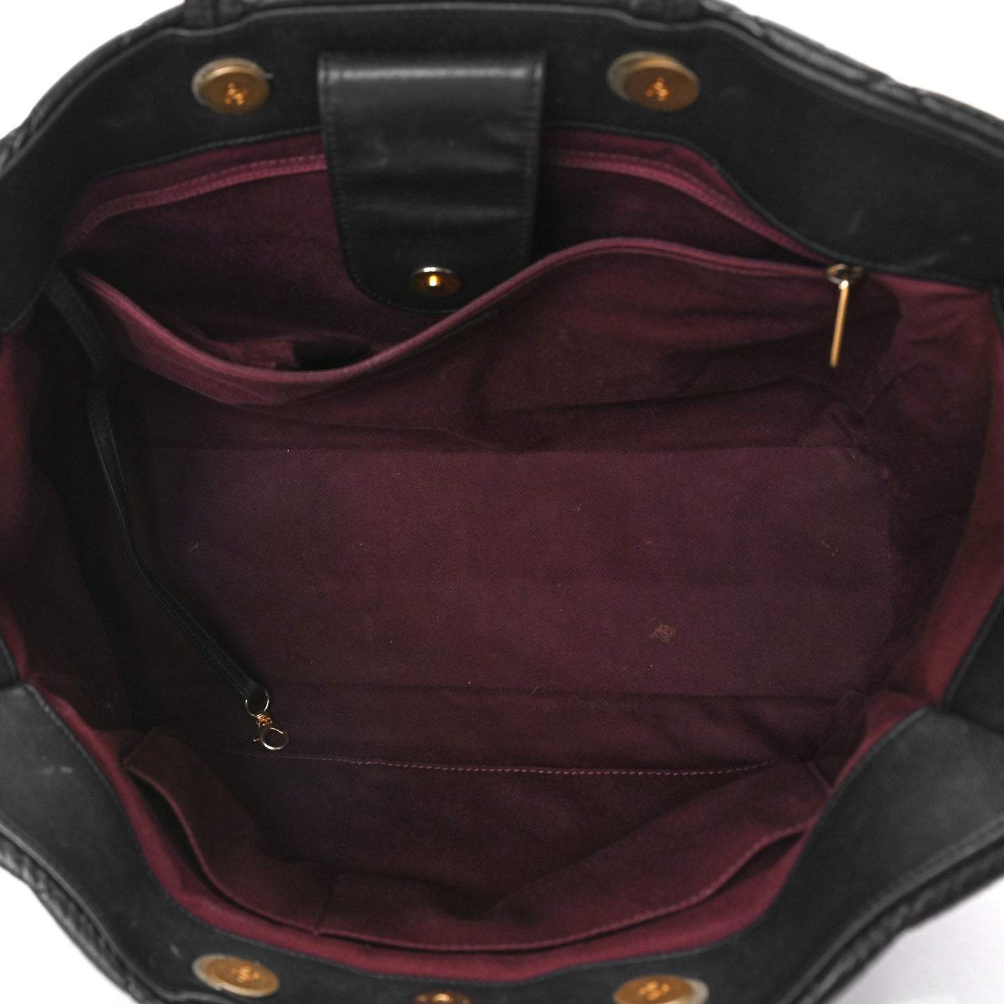 Aged Calfskin Quilted Large Coco Handle Shopping Tote Black
