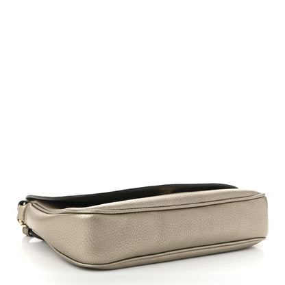 Gucci Metallic Pebbled Calfskin Medium Soho Flap Crossbody Golden Beige 4 of 10