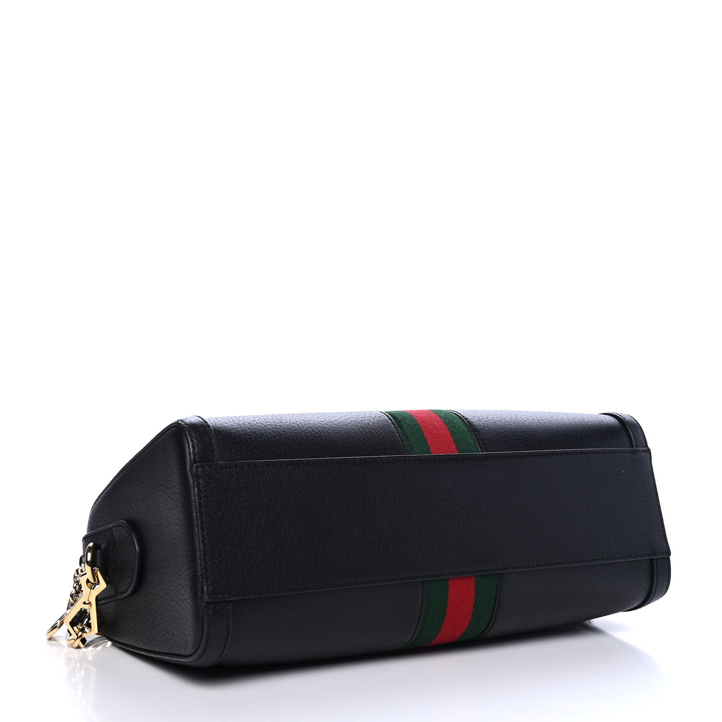 Textured Dollar Calfskin Web Medium Ophidia Boston Black