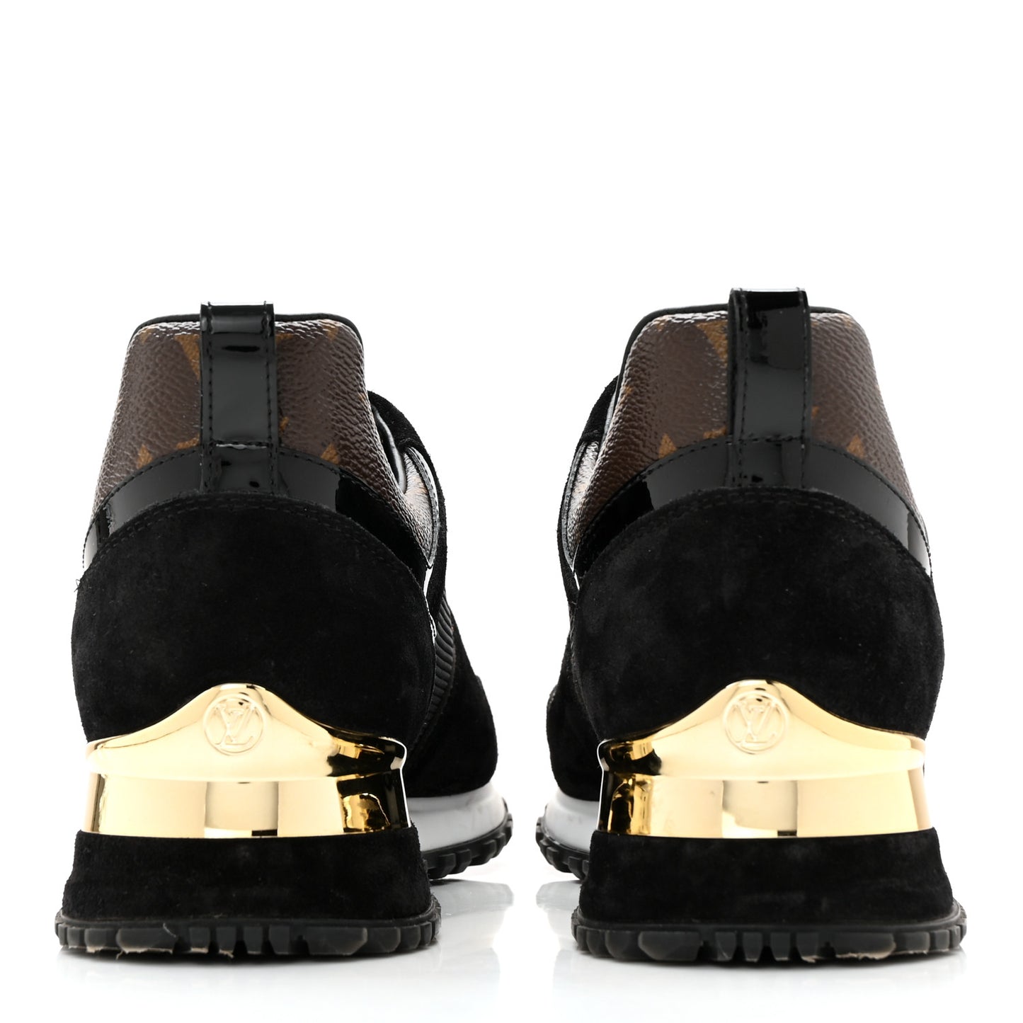 Suede Monogram Run Away Sneakers 37.5 Black