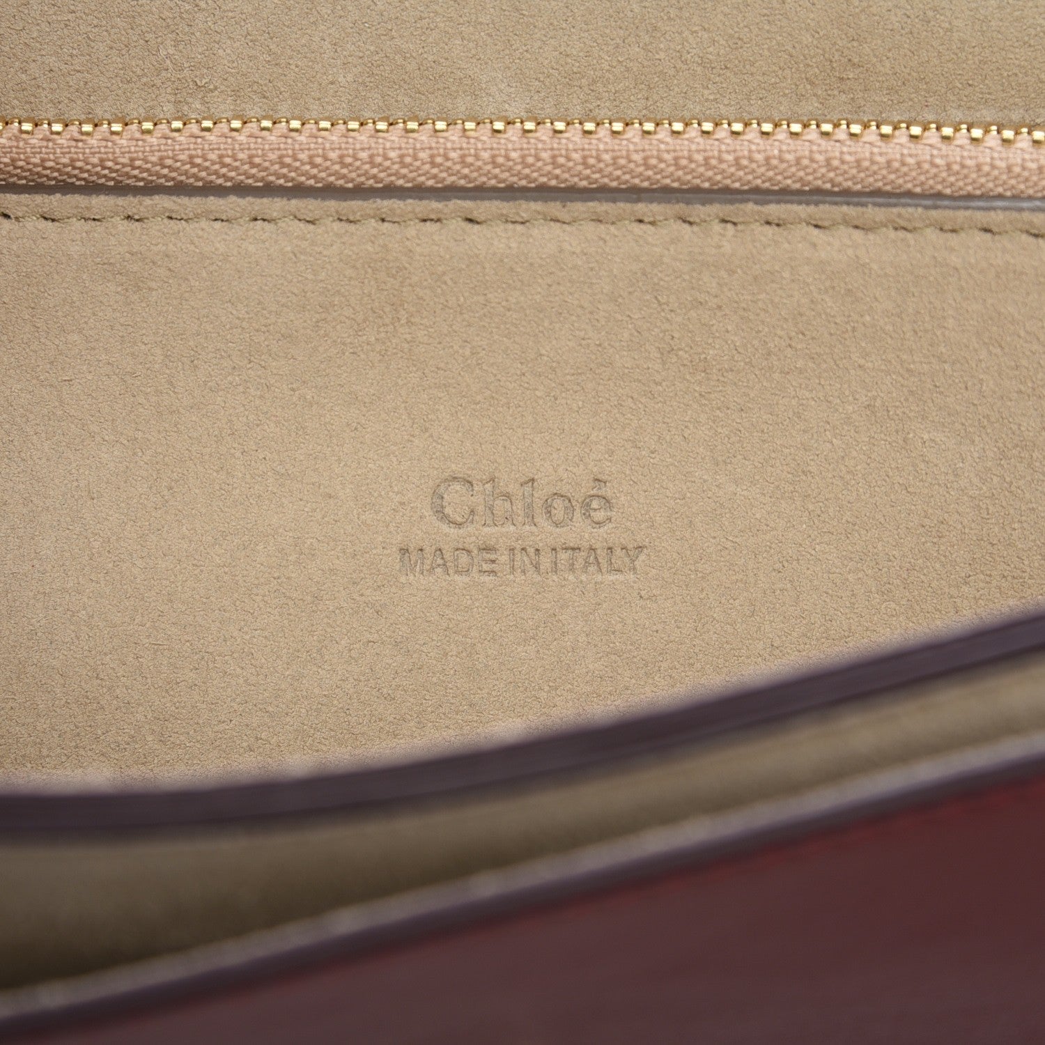 Chloe Calfskin Suede Medium Faye Shoulder Bag Plum Purple 6 of 6