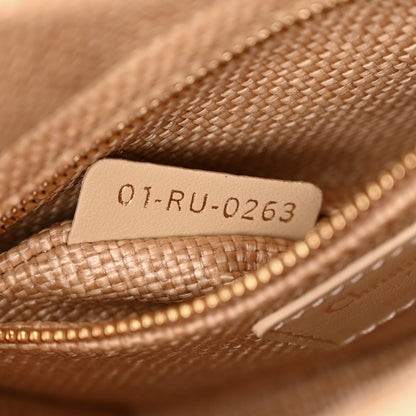 Christian Dior Raffia Woven Cannage Embroidered Mini Lady D-Lite Natural Black 7 of 10