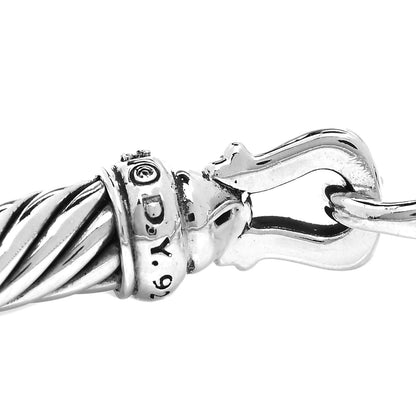 David Yurman Sterling Silver Diamond 5mm Cable Buckle Bracelet 5 of 5