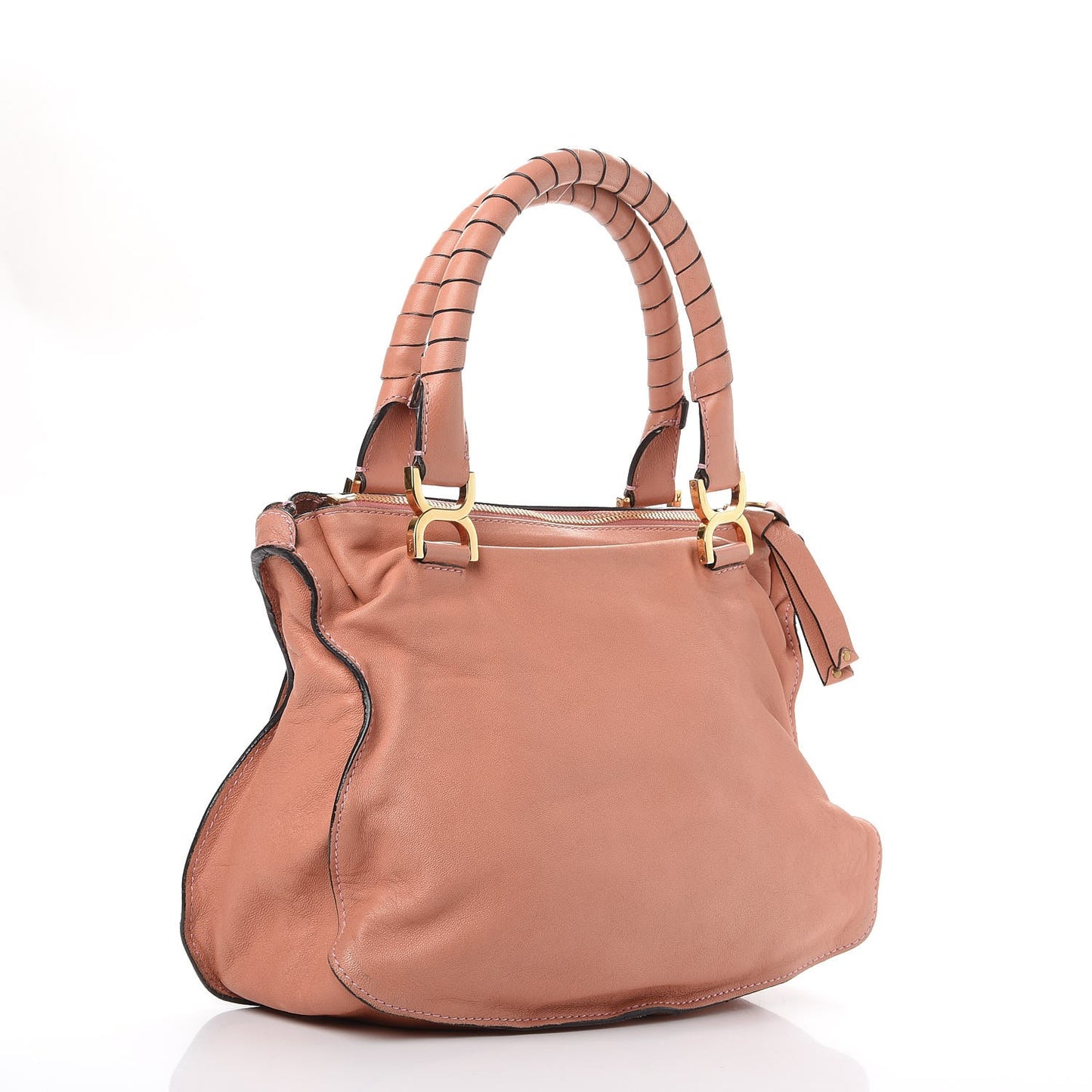 Calfskin Large Marcie Satchel Pink