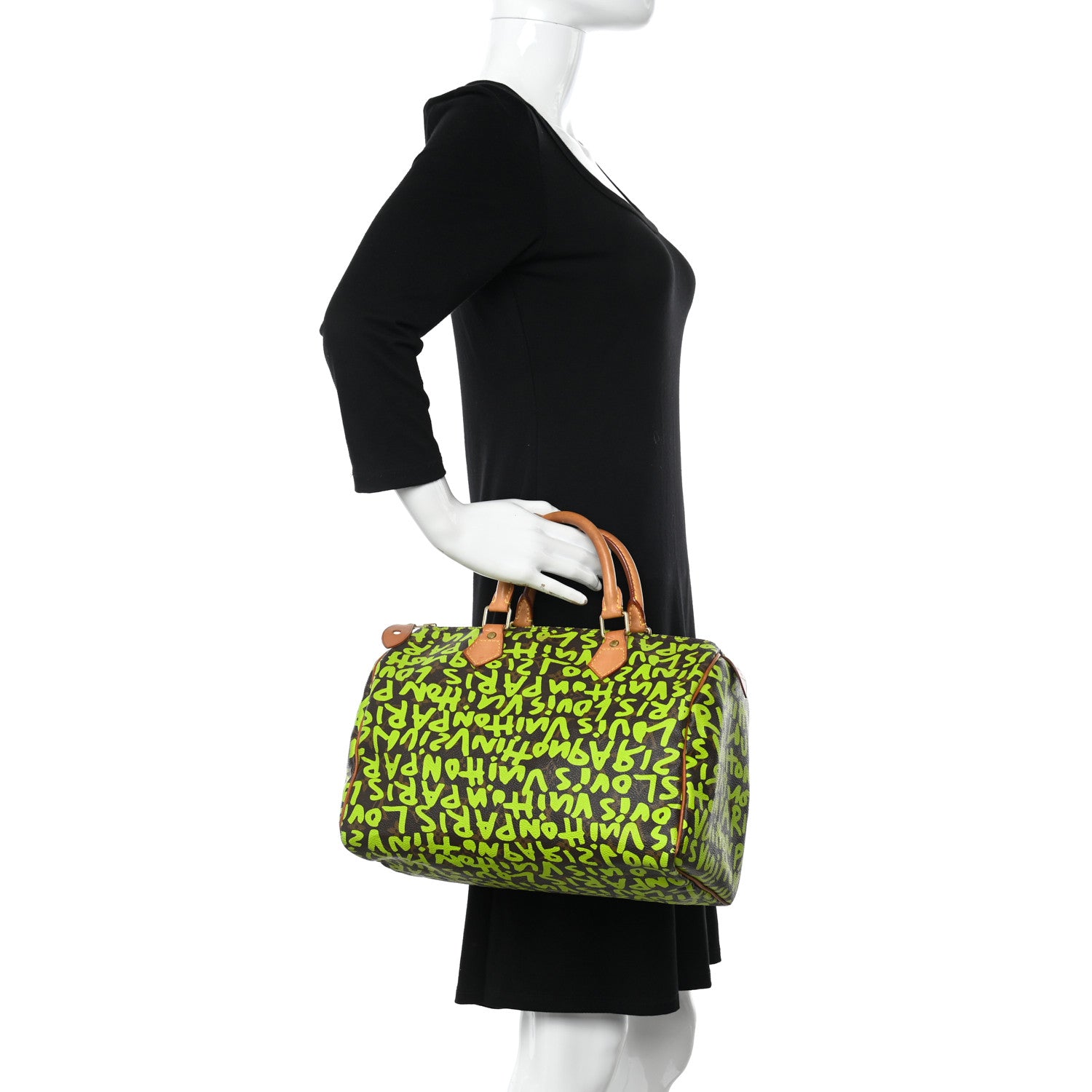 Louis Vuitton Monogram Graffiti Speedy 30 Green 2 of 16