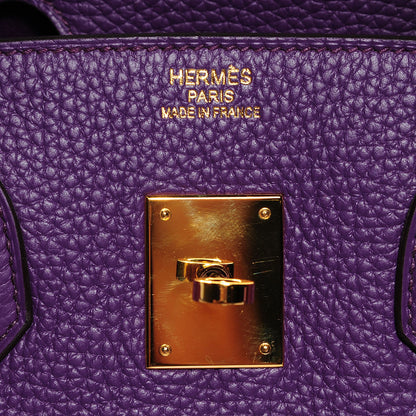 Hermes Taurillon Clemence Birkin 35 Ultraviolet 23 of 32