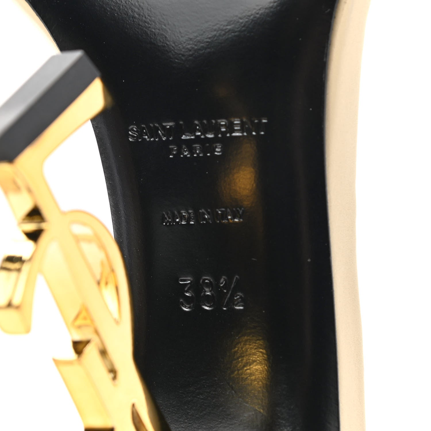 Saint Laurent Calfskin Opyum Sandals 38.5 Real Beige 7 of 9