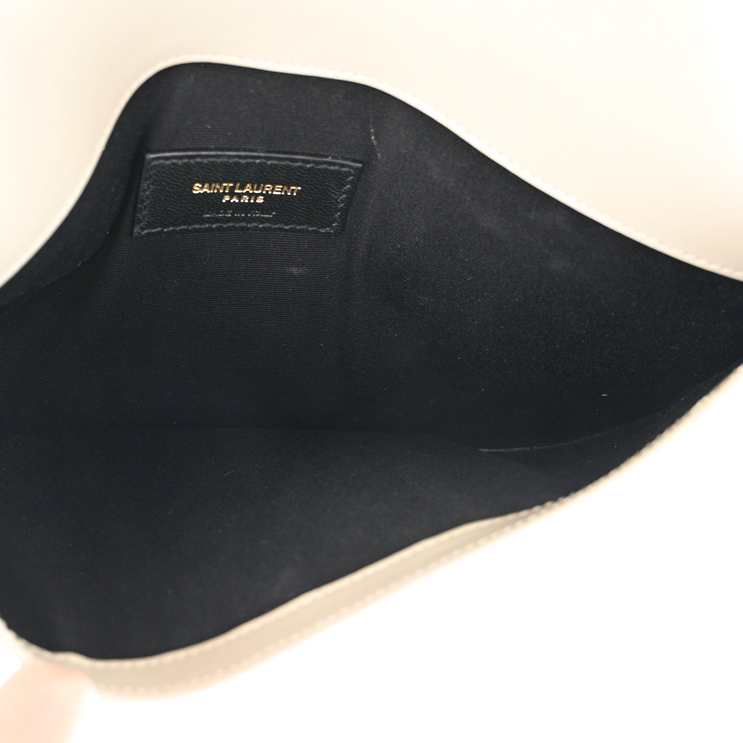 Saint Laurent Smooth Shiny Calfskin Uptown Pouch Crema Soft 5 of 8