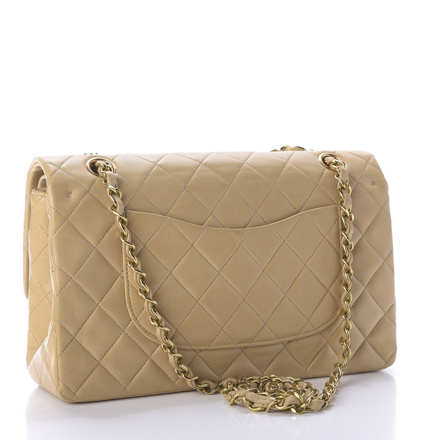 Chanel Lambskin Quilted Medium Double Flap Beige 3 of 12