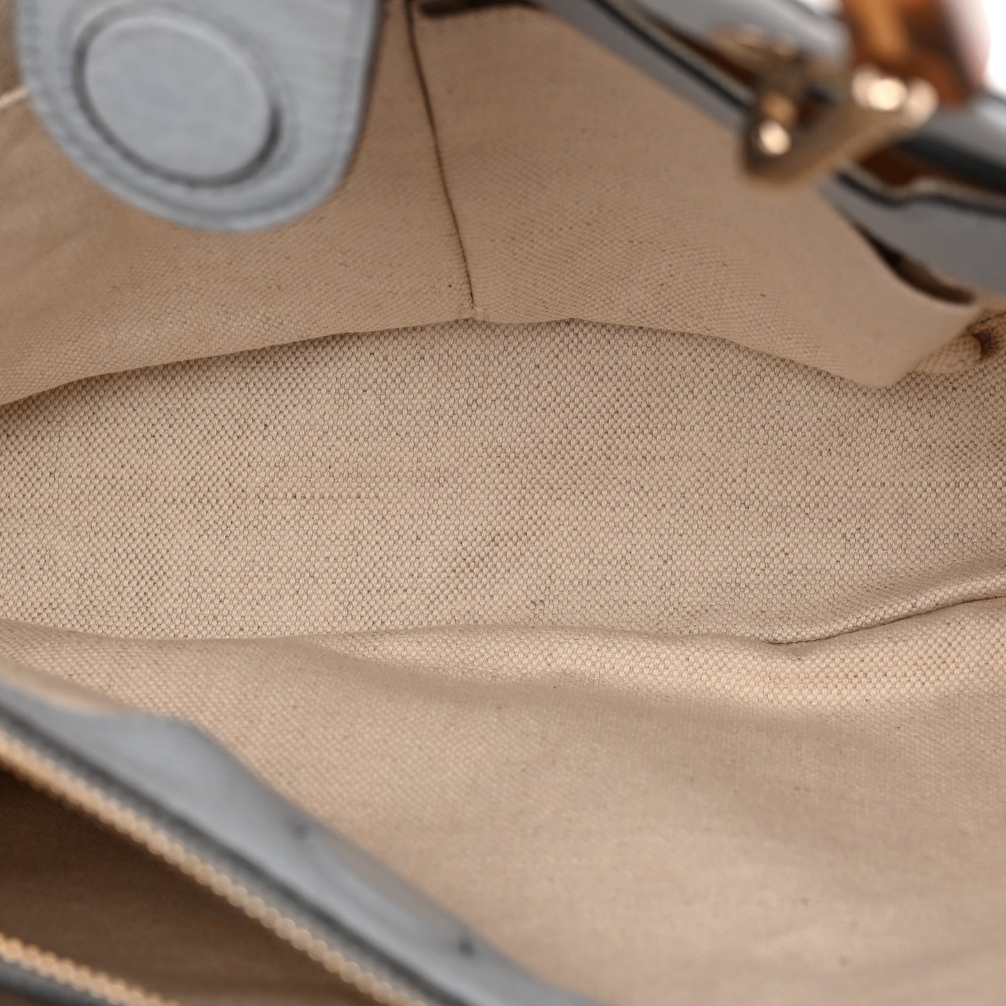 Canvas Cellarius Calfskin Flora Knight Medium Bamboo Shopper Tote Light Blue