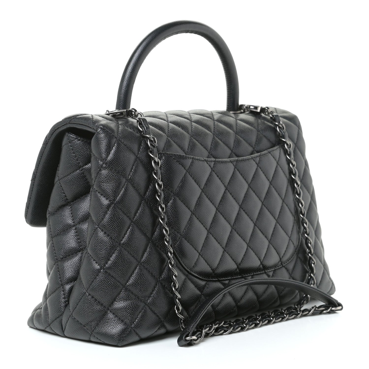 Chanel Caviar Quilted Medium Coco Handle Flap Black 5 of 18