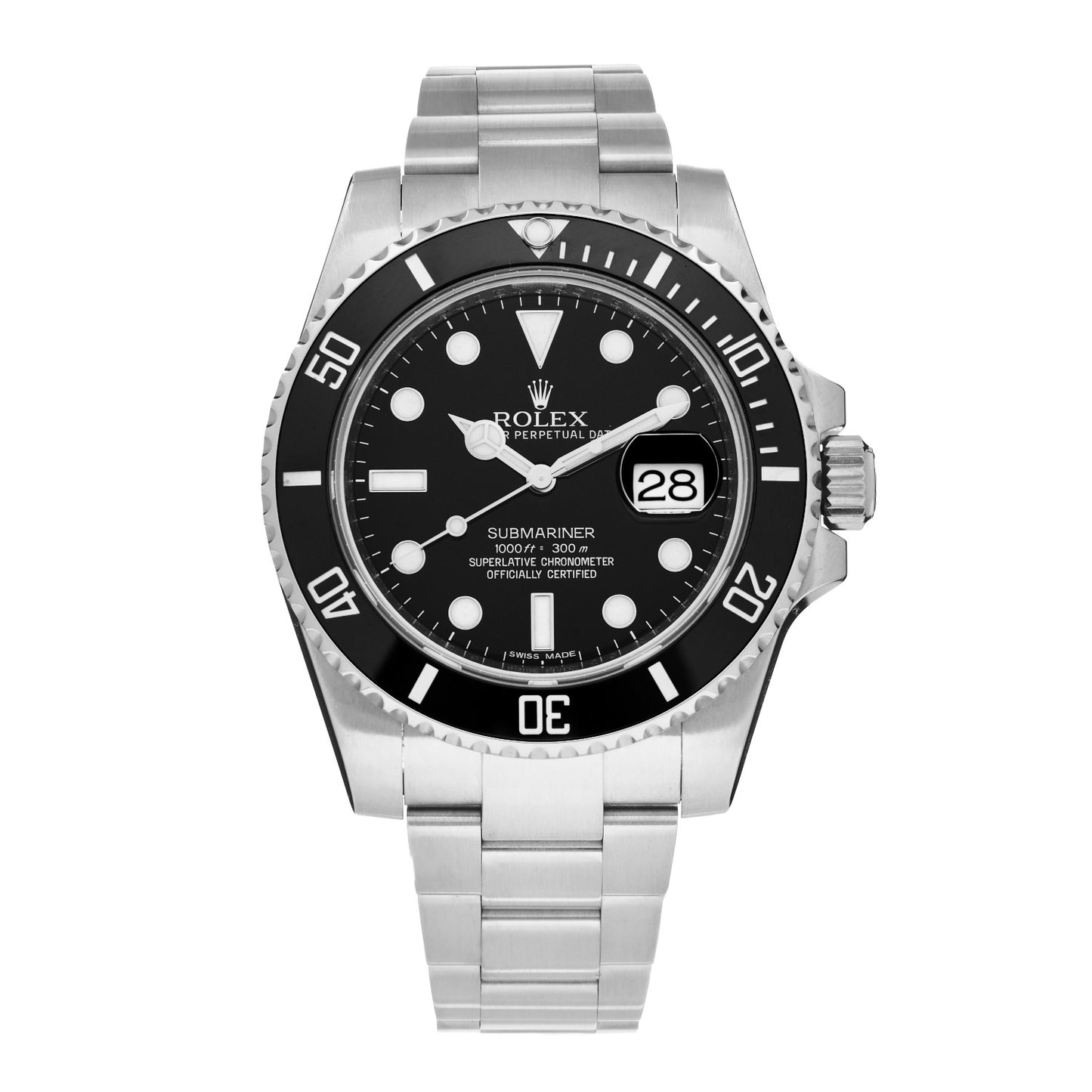 Stainless Steel 40mm Oyster Perpetual Submariner Date Watch Black 116610LN