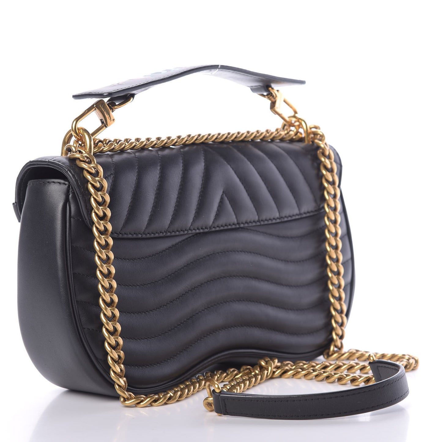 Calfskin Love Lock New Wave Chain MM Black