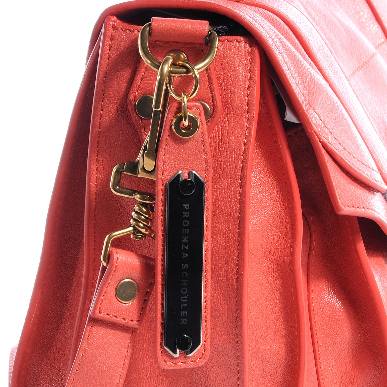 Proenza Schouler Lambskin PS1 Medium Satchel Deep Coral 5 of 12
