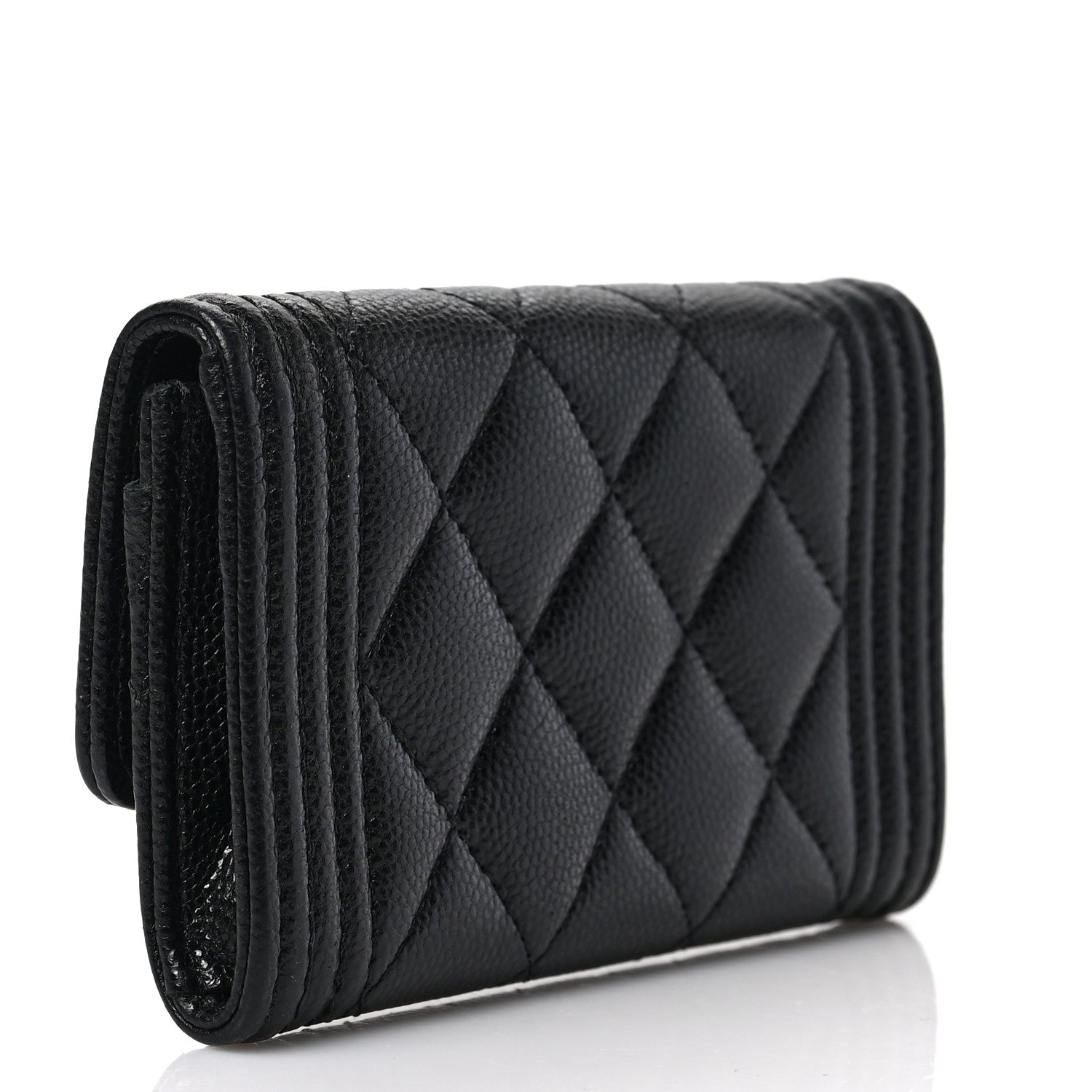 Chanel Caviar Quilted Boy Flap Card Holder Black 3 of 8