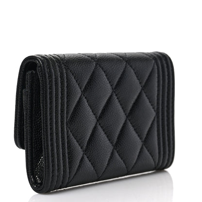 Chanel Caviar Quilted Boy Flap Card Holder Black 3 of 8