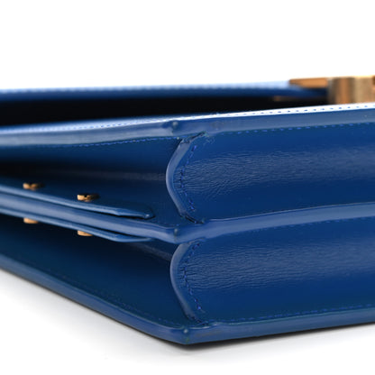 Saint Laurent Smooth Calfskin Monogram Cassandra Clasp Bag Blue Majorelle 9 of 15