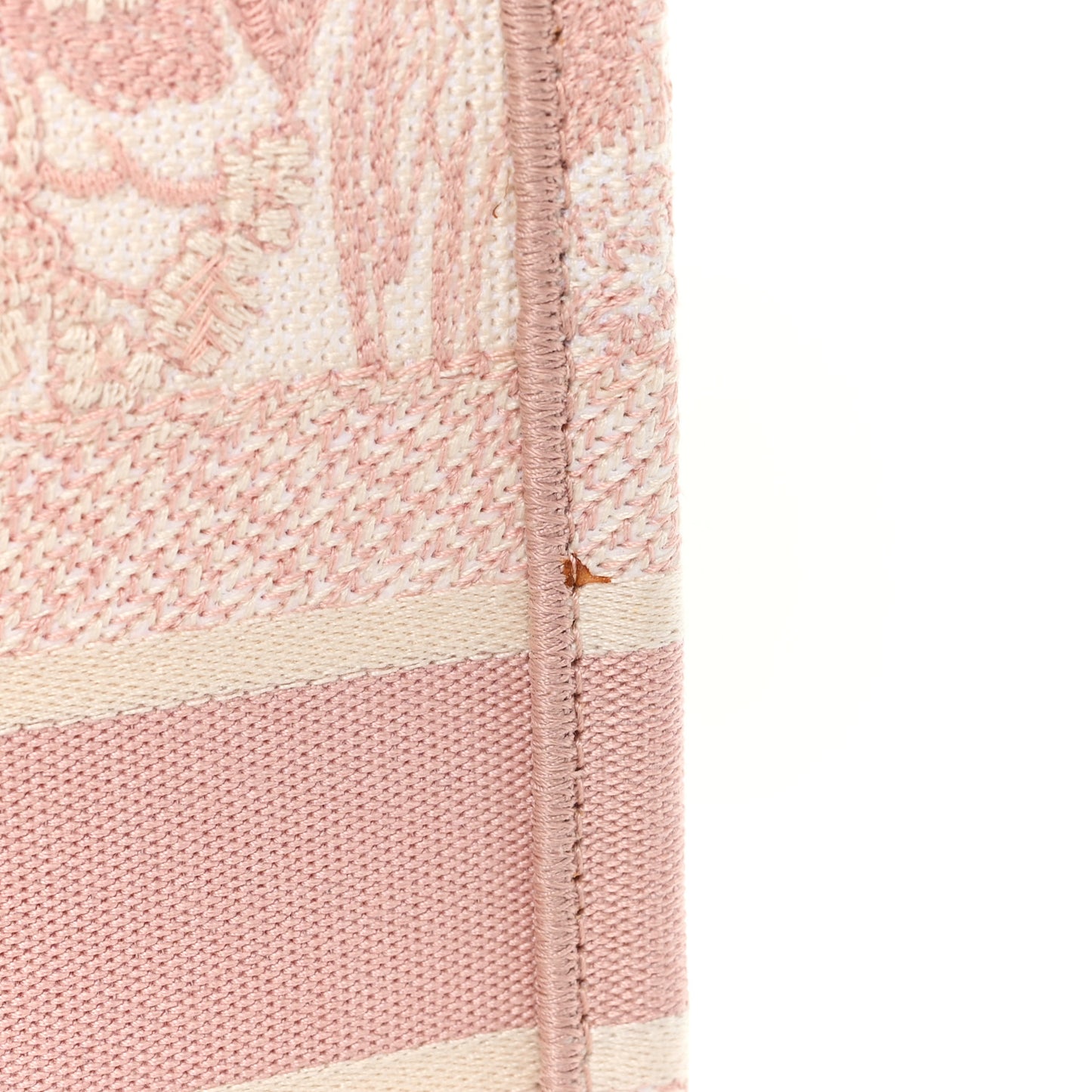 Canvas Toile De Jouy Embroidered Large Book Tote Pink