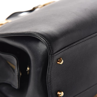 Versace Calfskin Medallion Tribute Bowling Bag Black 17 of 19