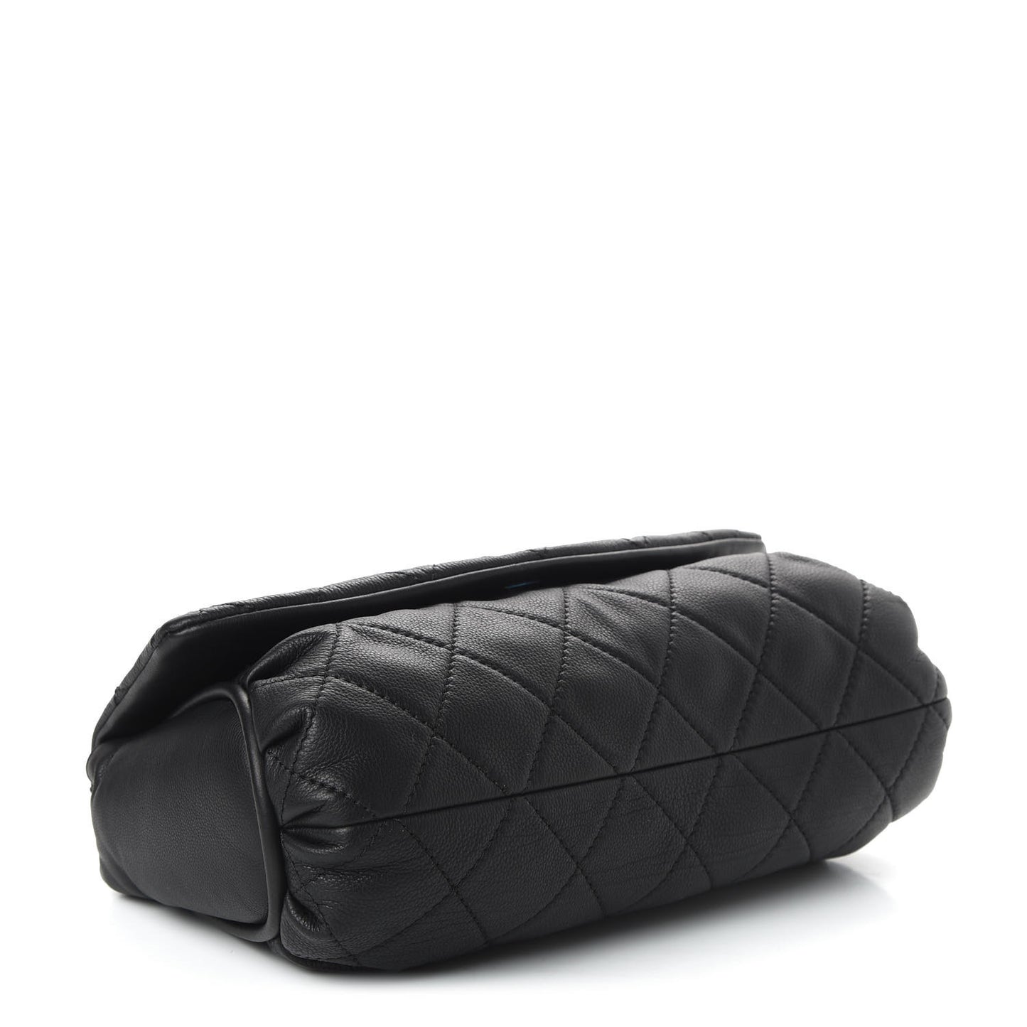 Grained Calfskin Single Flap Black