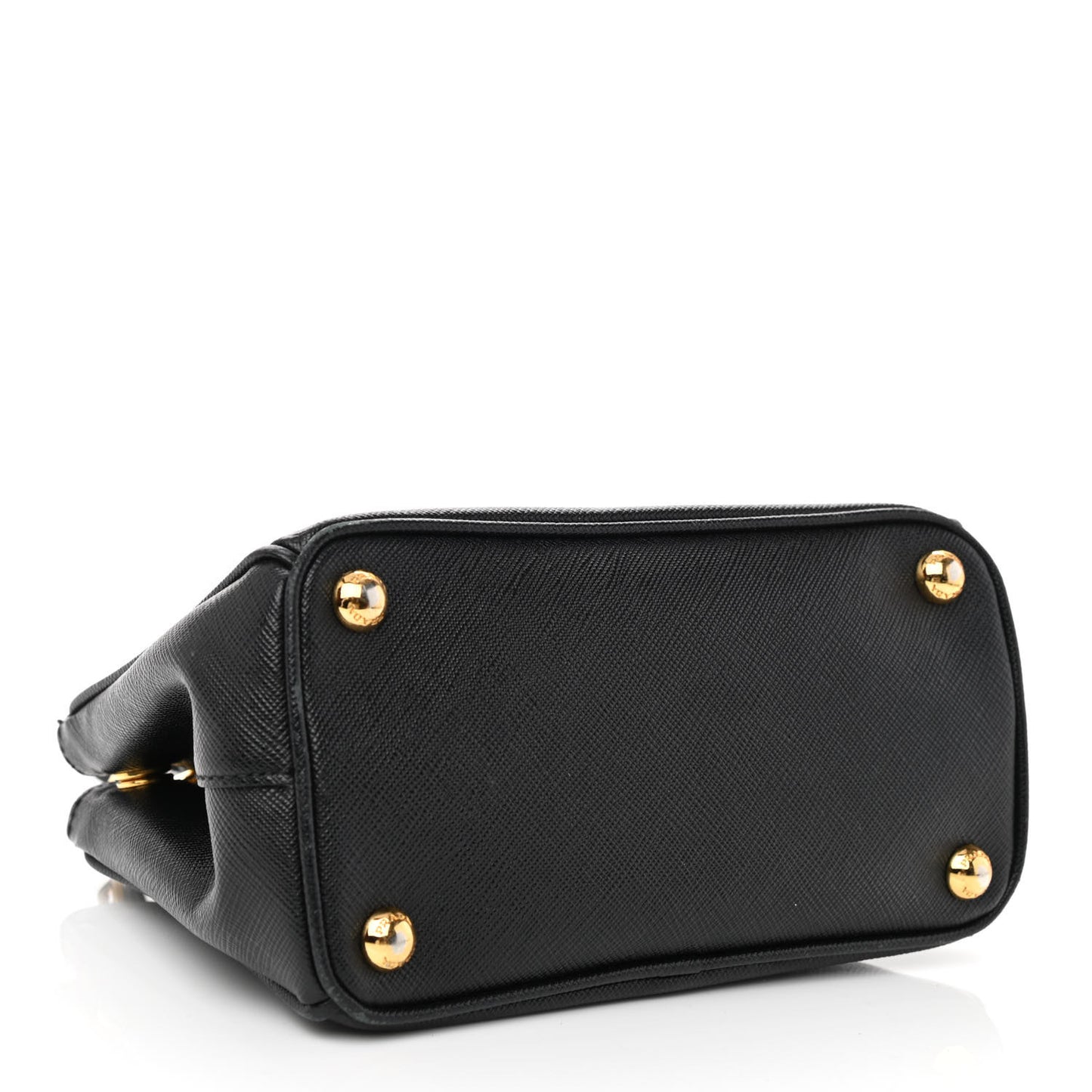 Saffiano Lux Micro Galleria Double Zip Tote Black