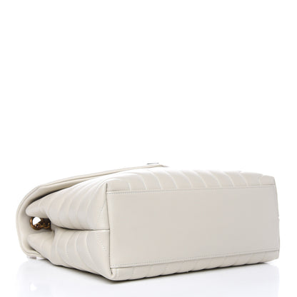 Saint Laurent Calfskin Y Quilted Monogram Medium Loulou Chain Satchel Crema Soft 4 of 10