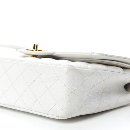 Chanel Caviar Quilted Medium Double Flap White 8 of 18