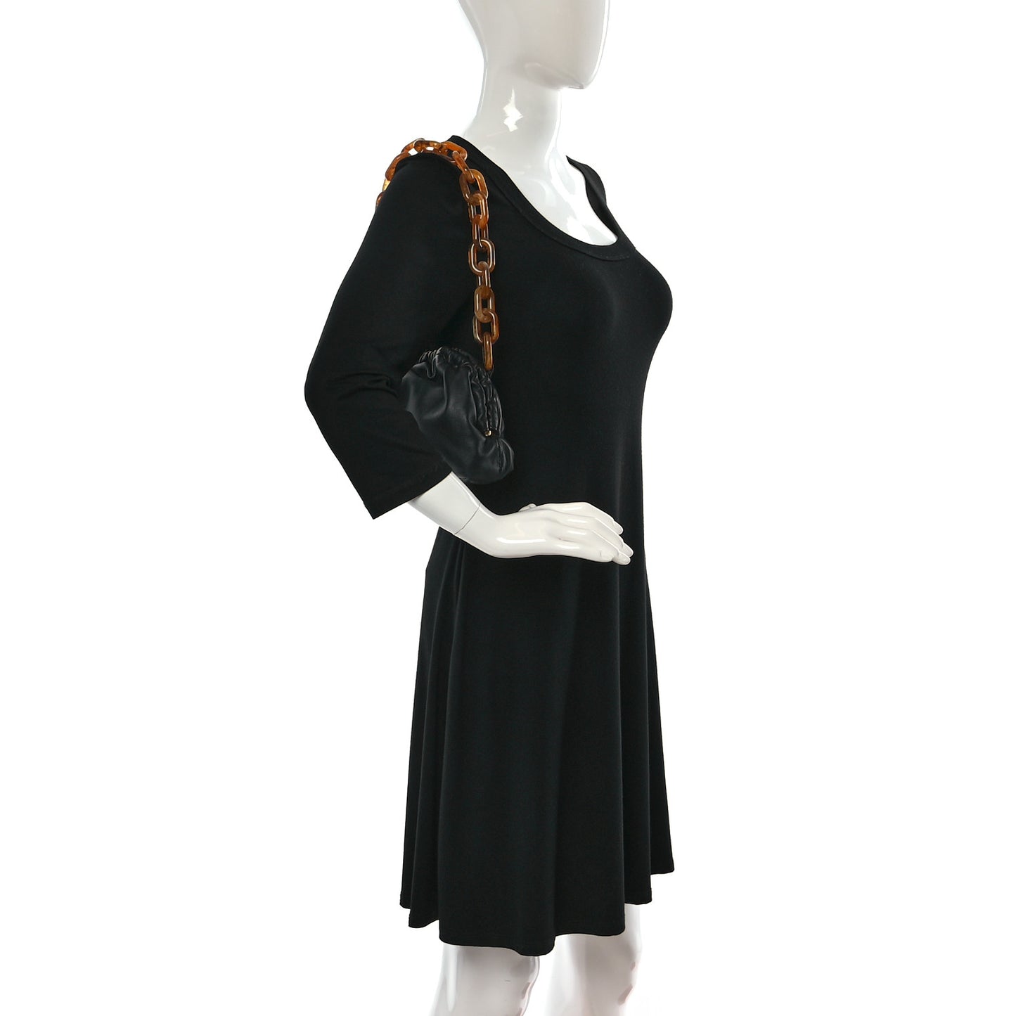 Lambskin Mini Twist Cloud Chain Clutch Black