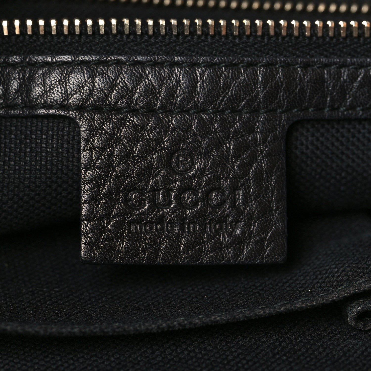 Gucci Pebbled Calfskin Bamboo Shopper Tote Black 5 of 8
