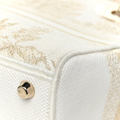Christian Dior Canvas Around The World Stella Embroidered Medium Lady D-Lite White Gold 13 of 14