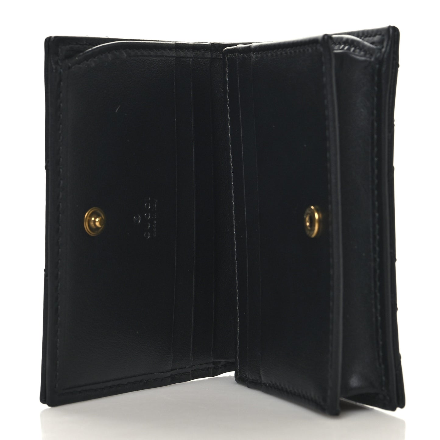 Calfskin Matelasse GG Marmont Card Case Wallet Black
