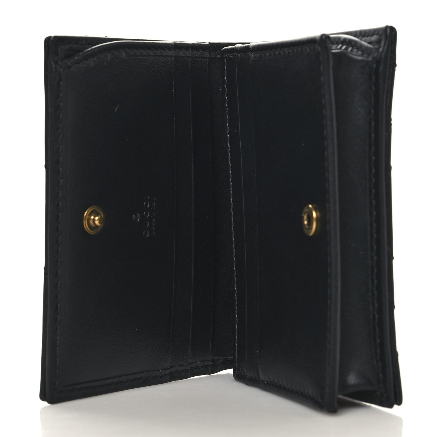 Gucci Calfskin Matelasse GG Marmont Card Case Wallet Black 5 of 8