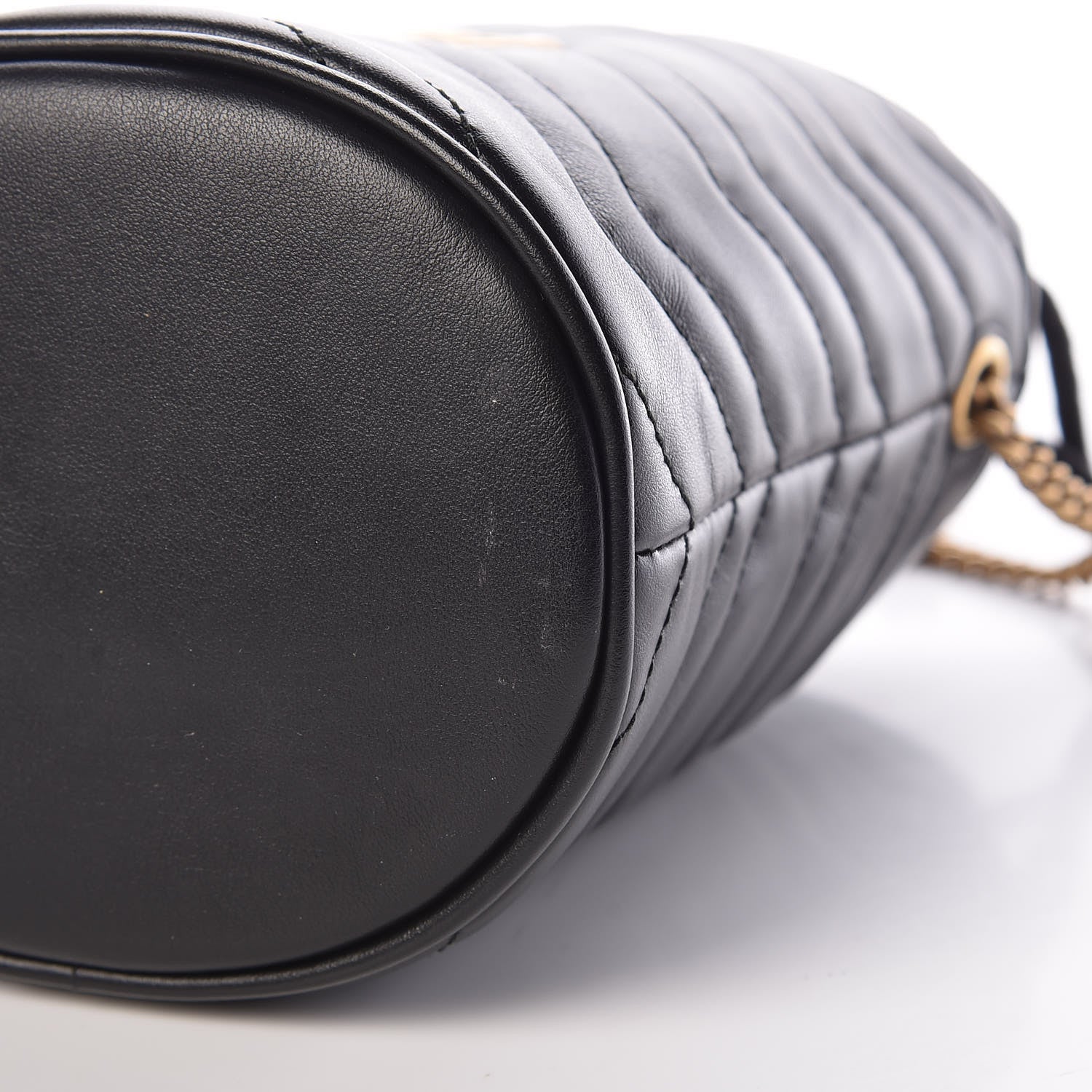 Gucci Calfskin Matelasse Mini GG Marmont 2.0 Bucket Bag Black 6 of 9