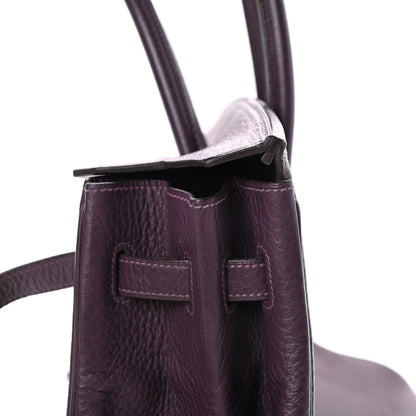 Hermes Taurillon Clemence Birkin 35 Raisin 11 of 44