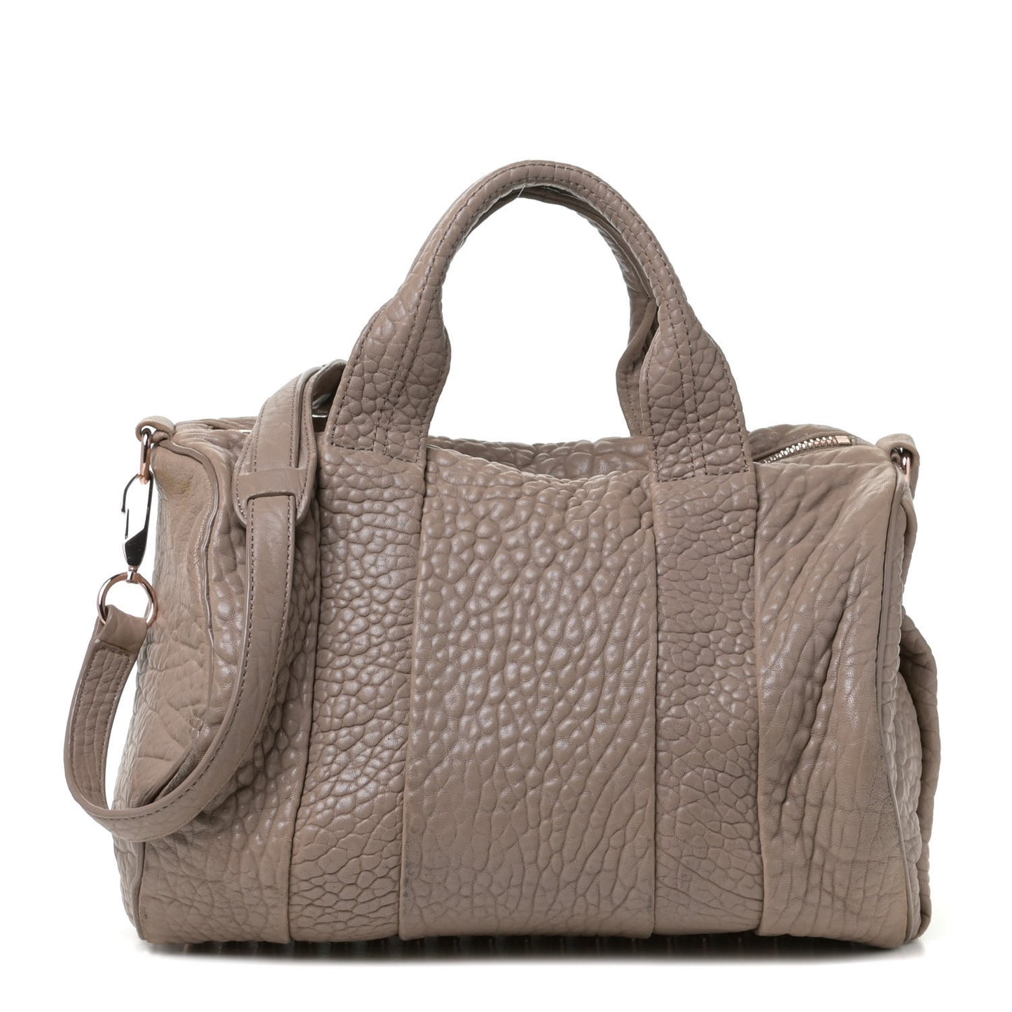 Pebbled Lambskin Rocco Latte Rose Gold Hardware