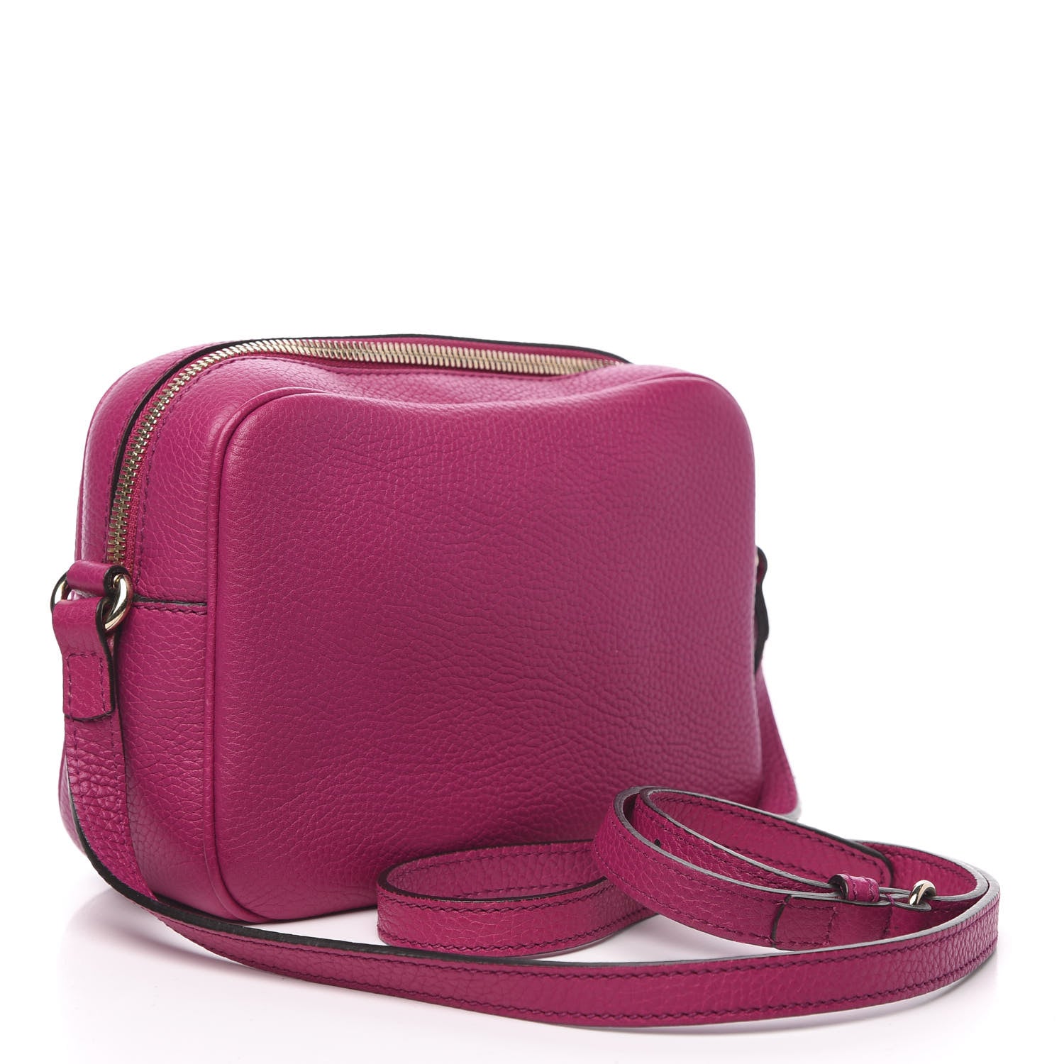 Gucci Pebbled Calfskin Small Soho Disco Bag Bright Bougainvillea 3 of 9