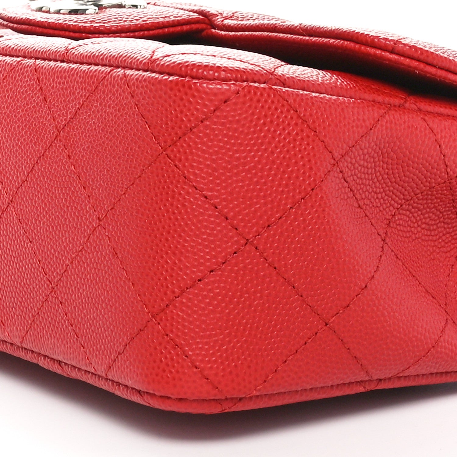 Chanel Caviar Quilted Mini Rectangular Flap Red 10 of 11