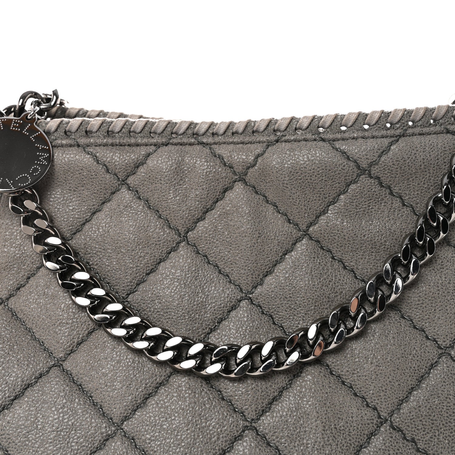 Stella McCartney Shaggy Deer Quilted Small Falabella Tote  Light Grey 7 of 9