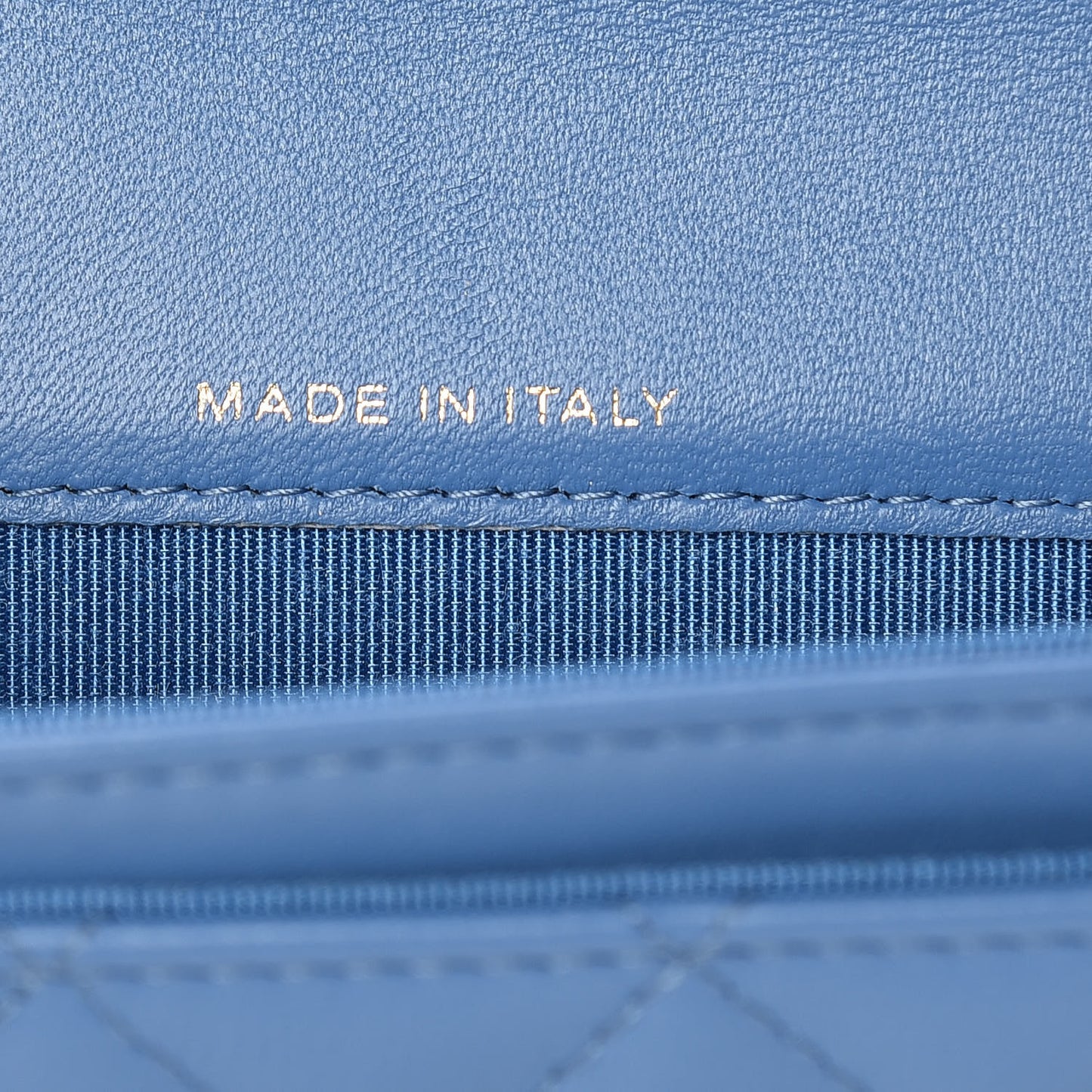 Lambskin Quilted Card Holder Wallet Blue