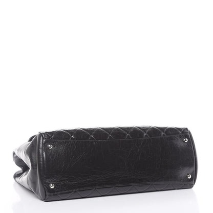 Chanel Glazed Calfskin Quilted Large CC Delivery Tote Black 4 of 10