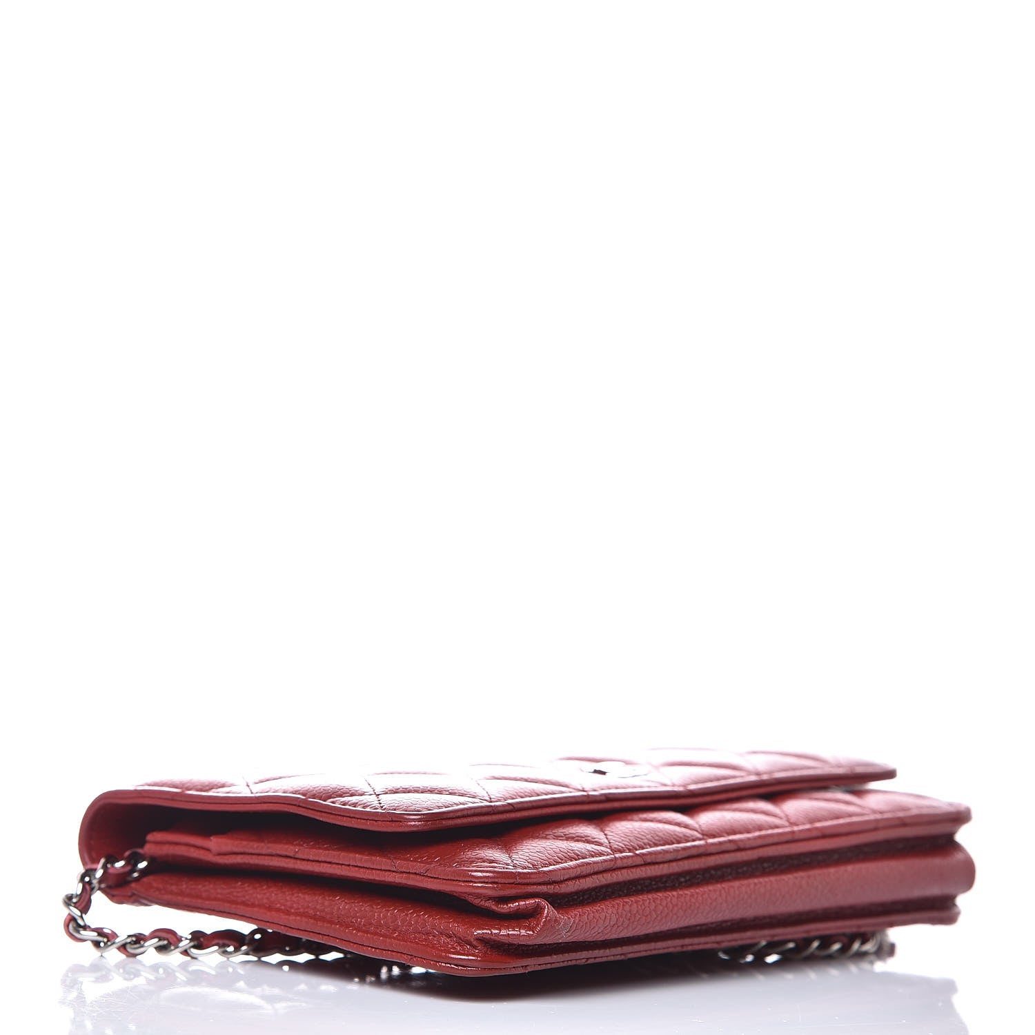 Chanel Caviar Quilted Wallet on Chain WOC Red 4 of 9